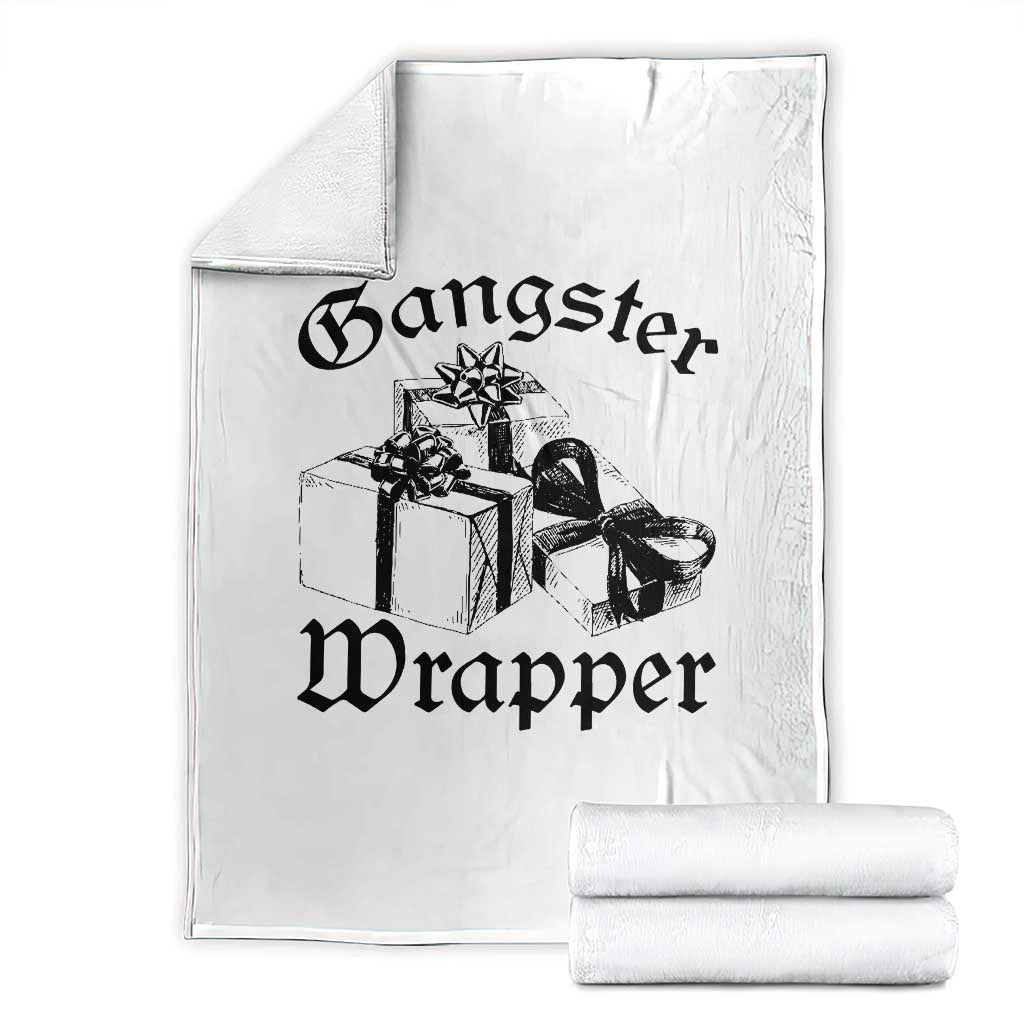 Funny Christmas Throw Blanket Gangster Wrapper Vintage Presents Gift TS11 White Print Your Wear