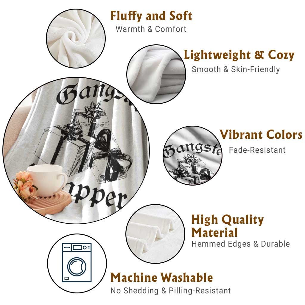 Funny Christmas Throw Blanket Gangster Wrapper Vintage Presents Gift TS11 Print Your Wear