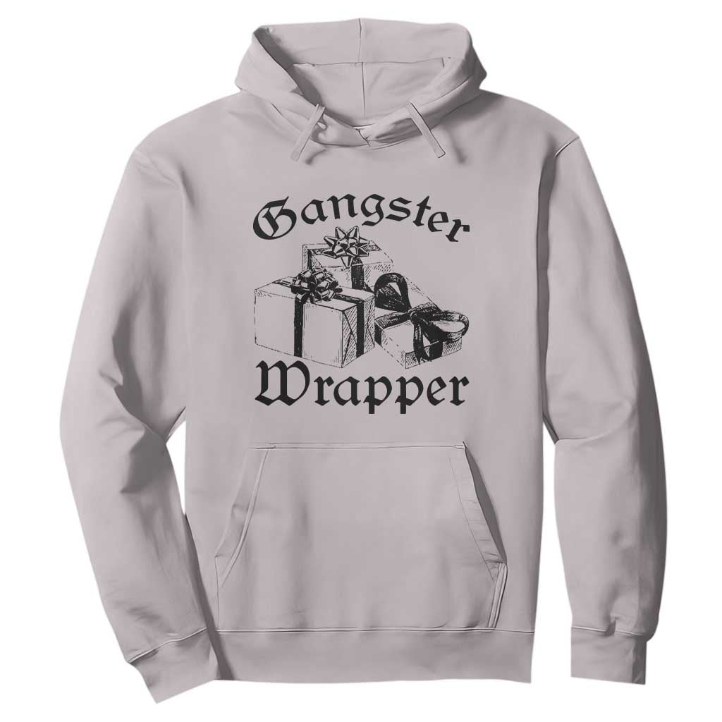 Funny Christmas Hoodie Gangster Wrapper Vintage Presents Gift TS11 Ice Gray Print Your Wear