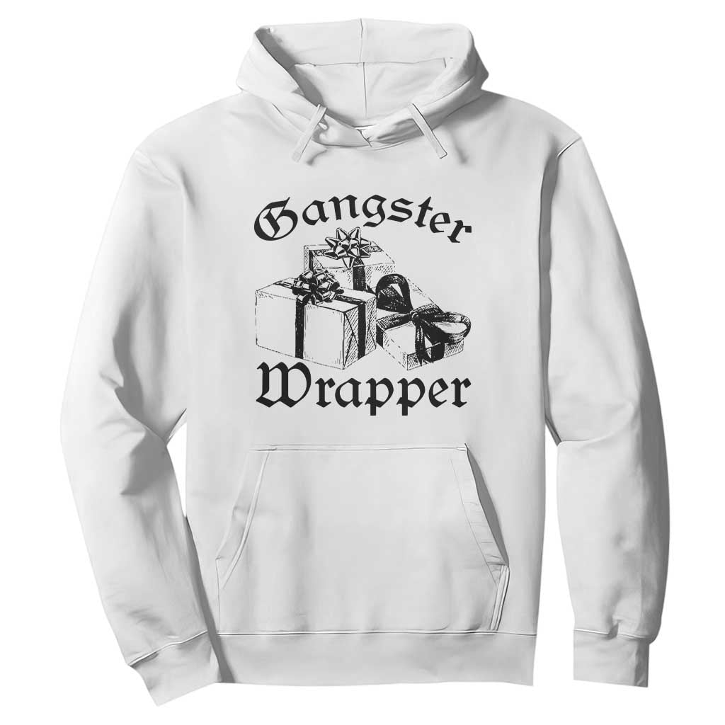 Funny Christmas Hoodie Gangster Wrapper Vintage Presents Gift TS11 White Print Your Wear