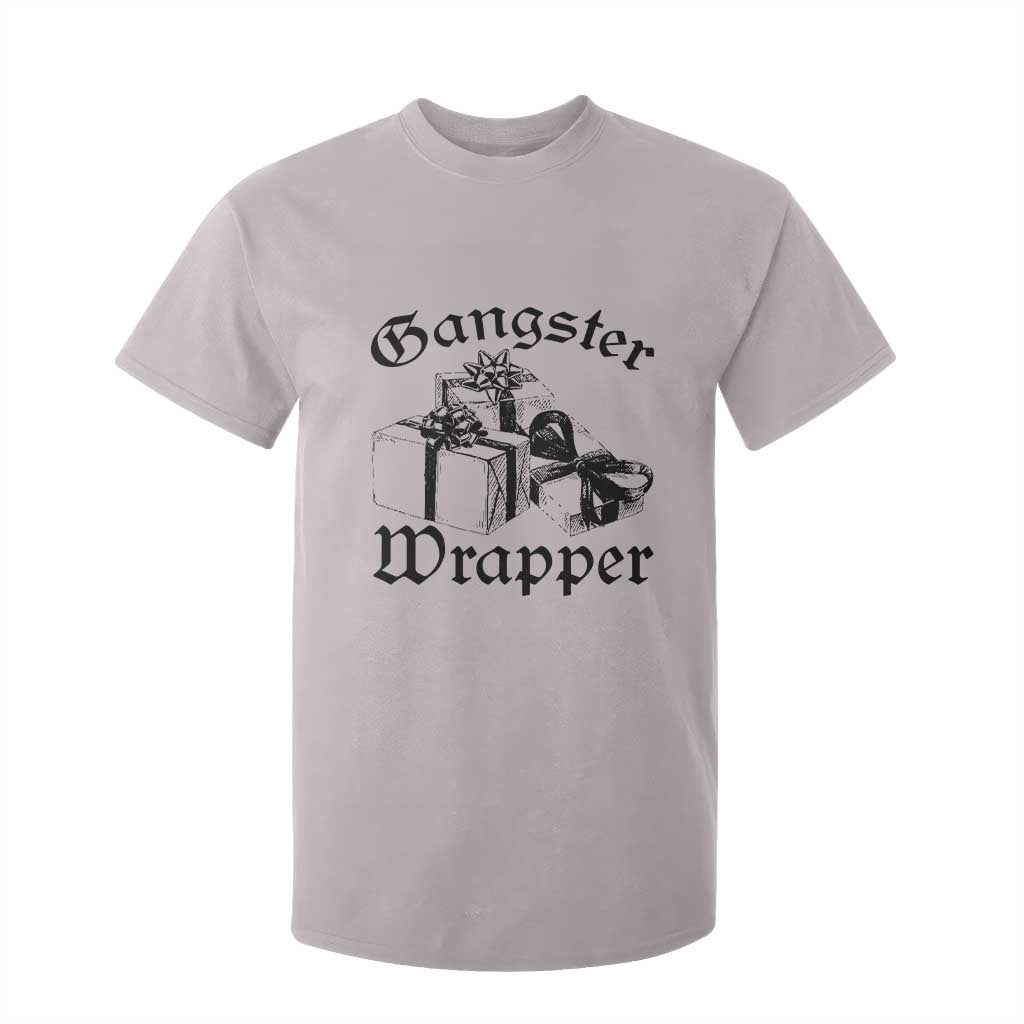 Funny Christmas T Shirt For Kid Gangster Wrapper Vintage Presents Gift TS11 Ice Gray Print Your Wear