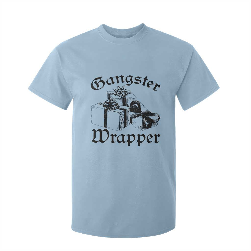 Funny Christmas T Shirt For Kid Gangster Wrapper Vintage Presents Gift TS11 Light Blue Print Your Wear