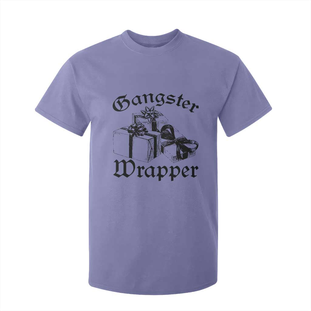 Funny Christmas T Shirt For Kid Gangster Wrapper Vintage Presents Gift TS11 Violet Print Your Wear