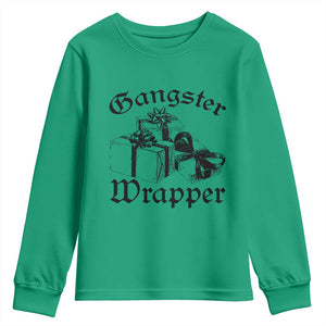 Funny Christmas Youth Sweatshirt Gangster Wrapper Vintage Presents Gift TS11 Irish Green Print Your Wear