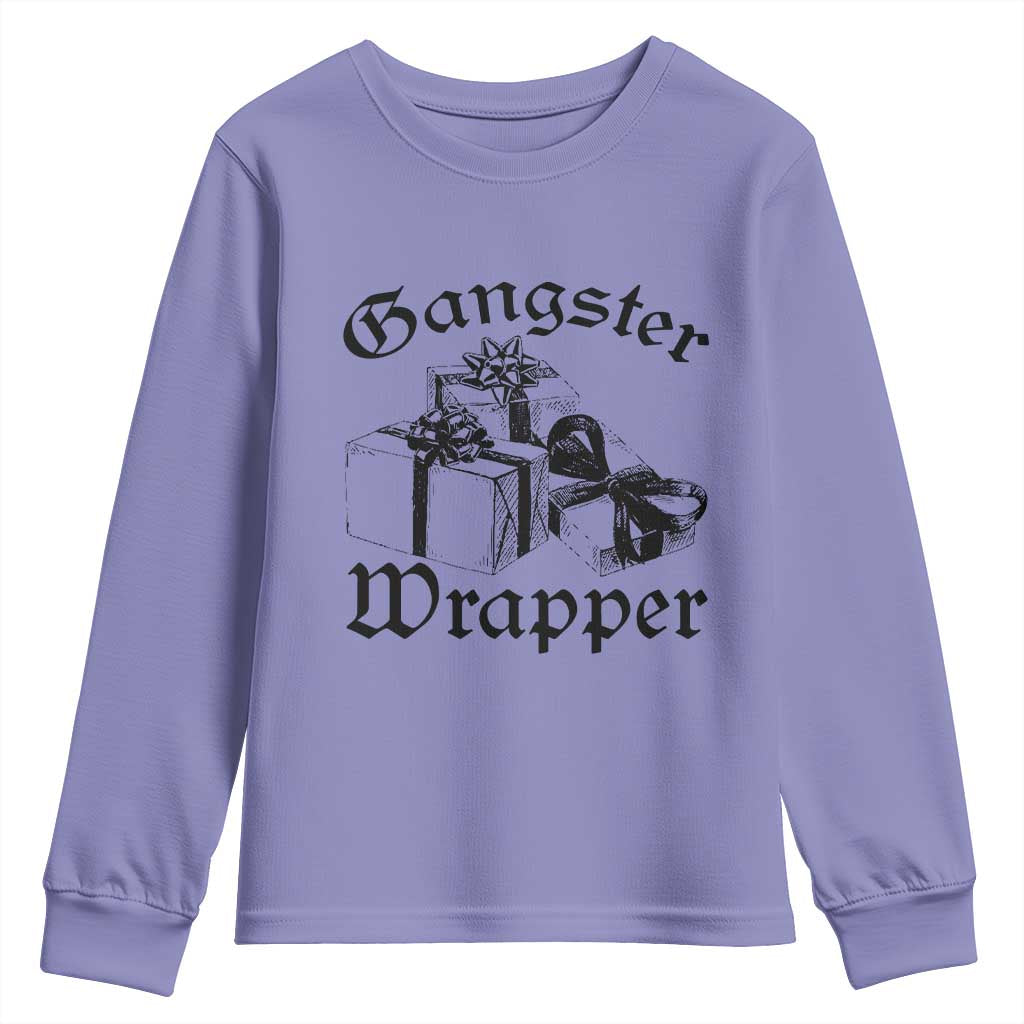 Funny Christmas Youth Sweatshirt Gangster Wrapper Vintage Presents Gift TS11 Violet Print Your Wear