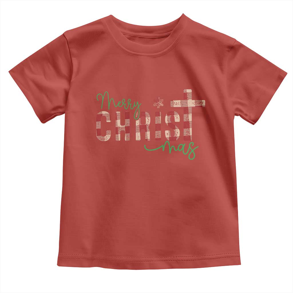 Christian Christmas Toddler T Shirt Merry Christmas Cross Faith TS11 Red Print Your Wear