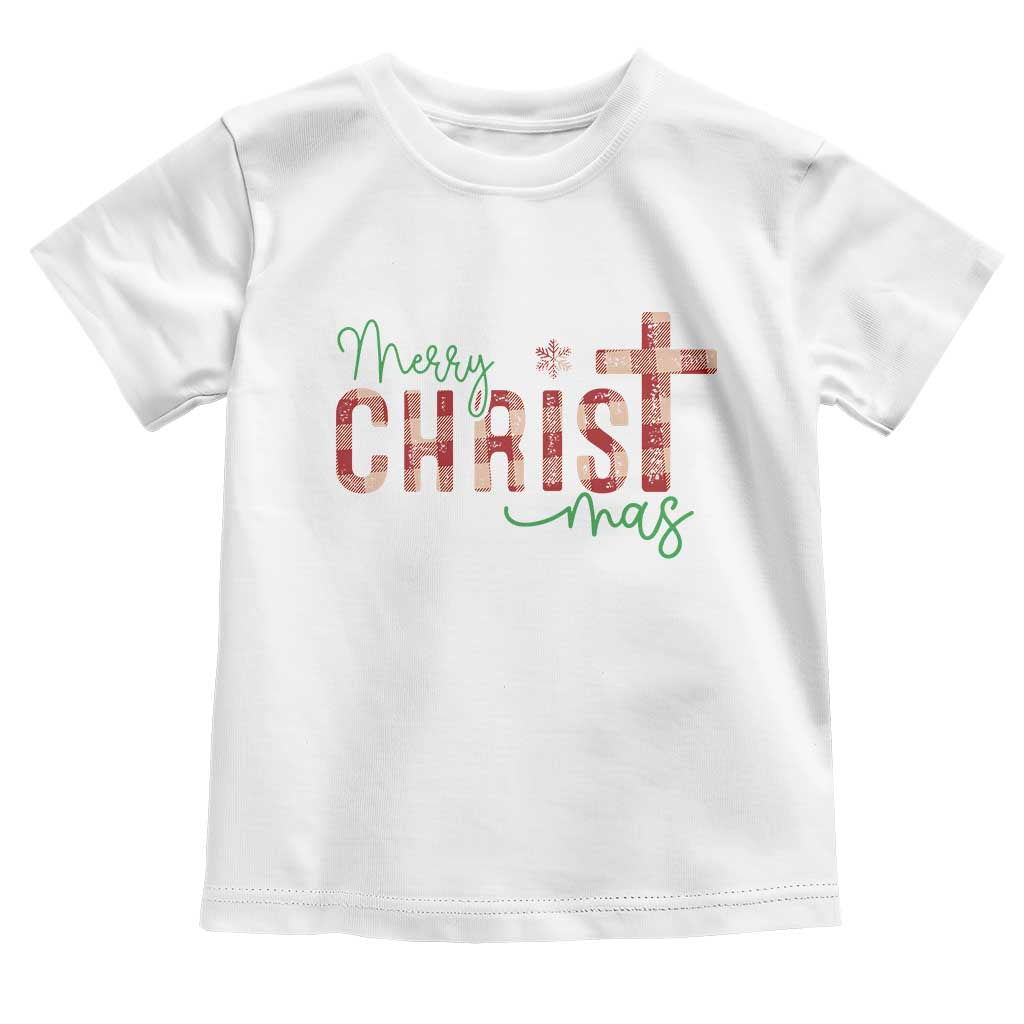 Christian Christmas Toddler T Shirt Merry Christmas Cross Faith TS11 White Print Your Wear