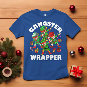 Funny Gangster Wrapper T Shirt Christmas Gangsta Elf Crew Presents TS11 Royal Blue Print Your Wear