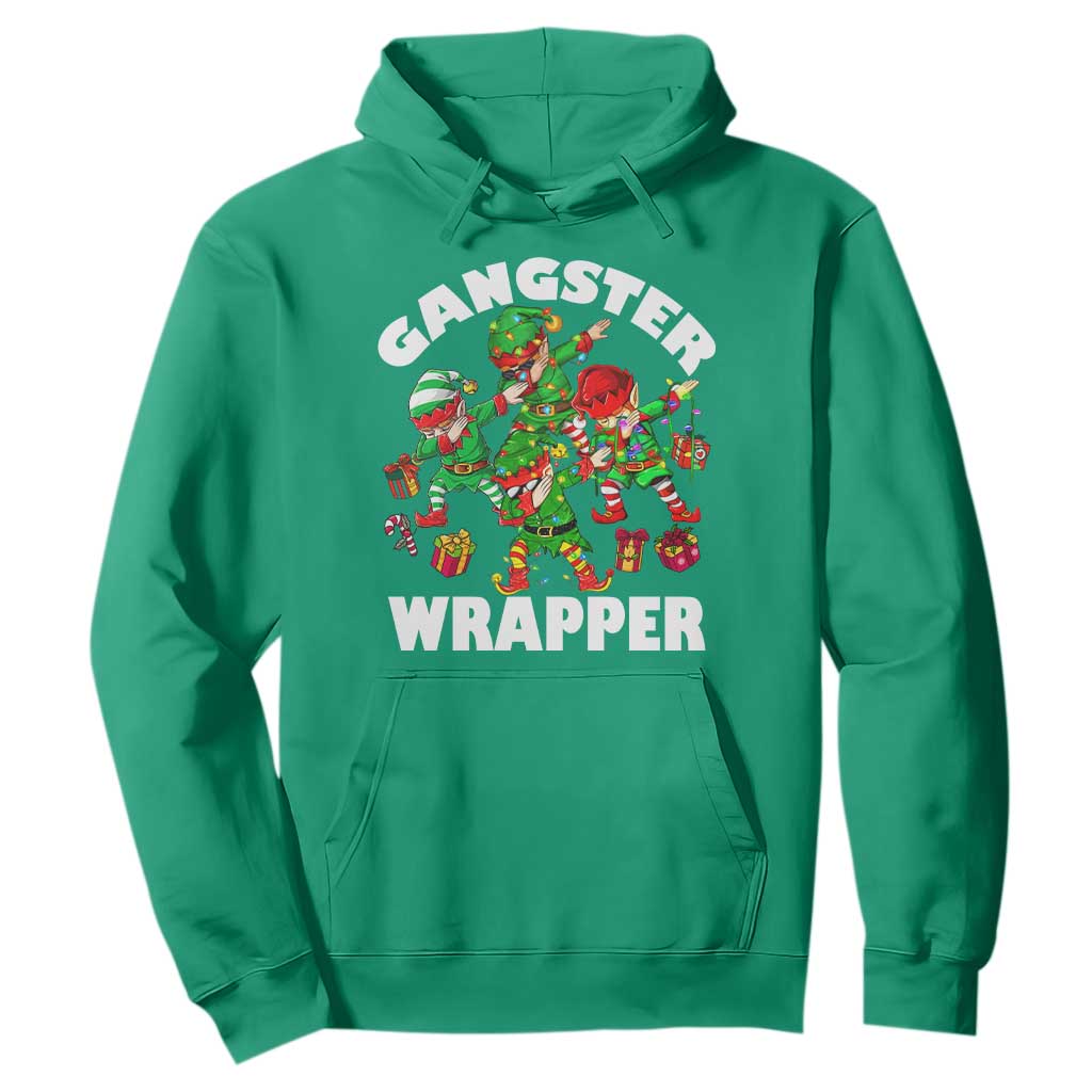 Funny Gangster Wrapper Hoodie Christmas Gangsta Elf Crew Presents TS11 Irish Green Print Your Wear