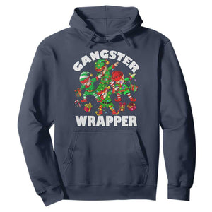 Funny Gangster Wrapper Hoodie Christmas Gangsta Elf Crew Presents TS11 Navy Print Your Wear