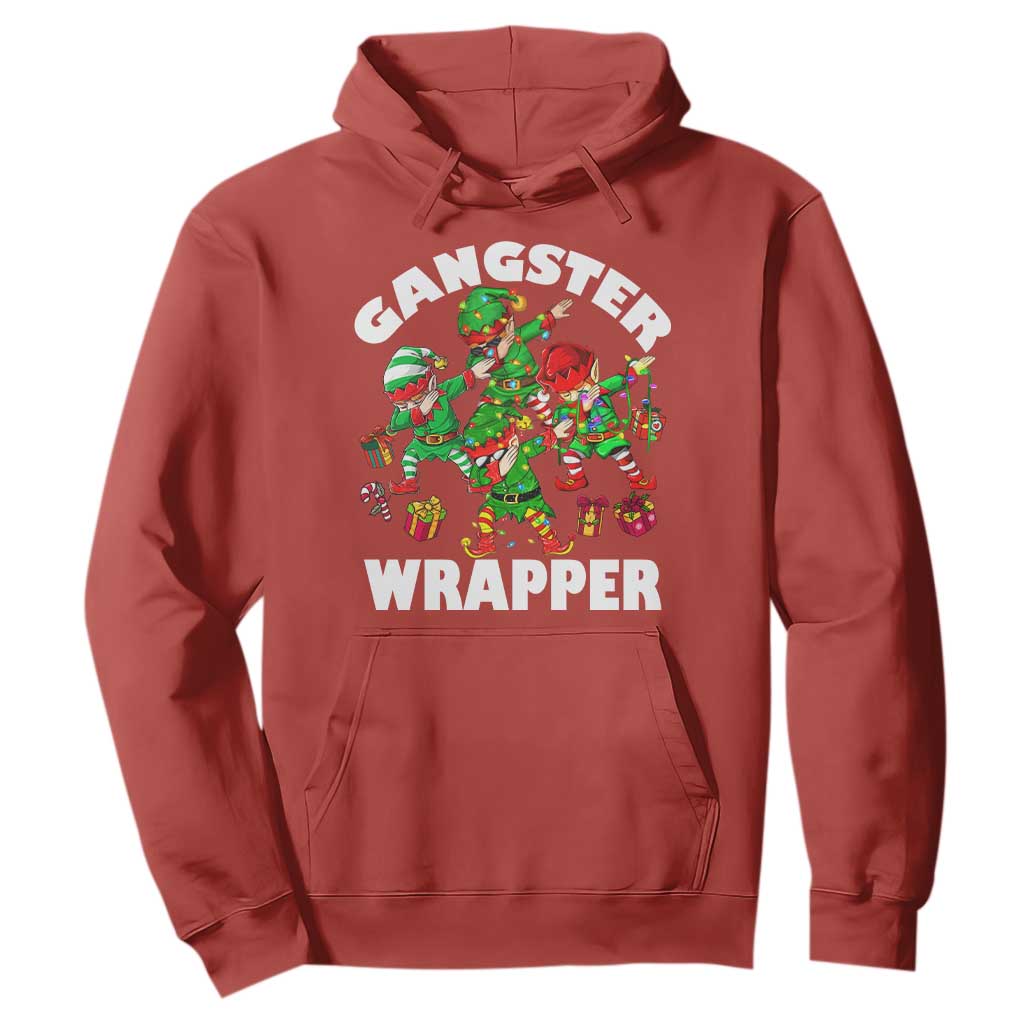 Funny Gangster Wrapper Hoodie Christmas Gangsta Elf Crew Presents TS11 Red Print Your Wear