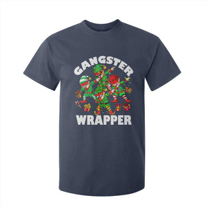 Funny Gangster Wrapper T Shirt For Kid Christmas Gangsta Elf Crew Presents TS11 Navy Print Your Wear