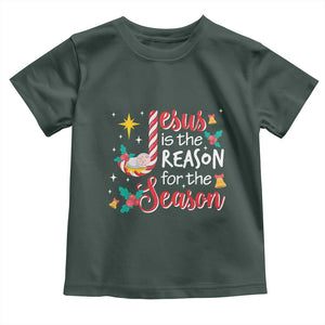 Jesus Is The Reason For The Season Baby Shirt Christmas Jolly Bell TS11 Dark Forest Green Print Your Wear