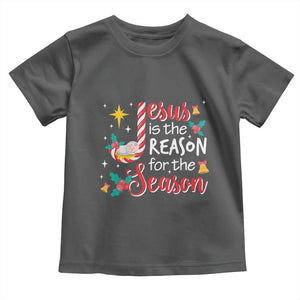 Jesus Is The Reason For The Season Baby Shirt Christmas Jolly Bell TS11 Dark Heather Print Your Wear