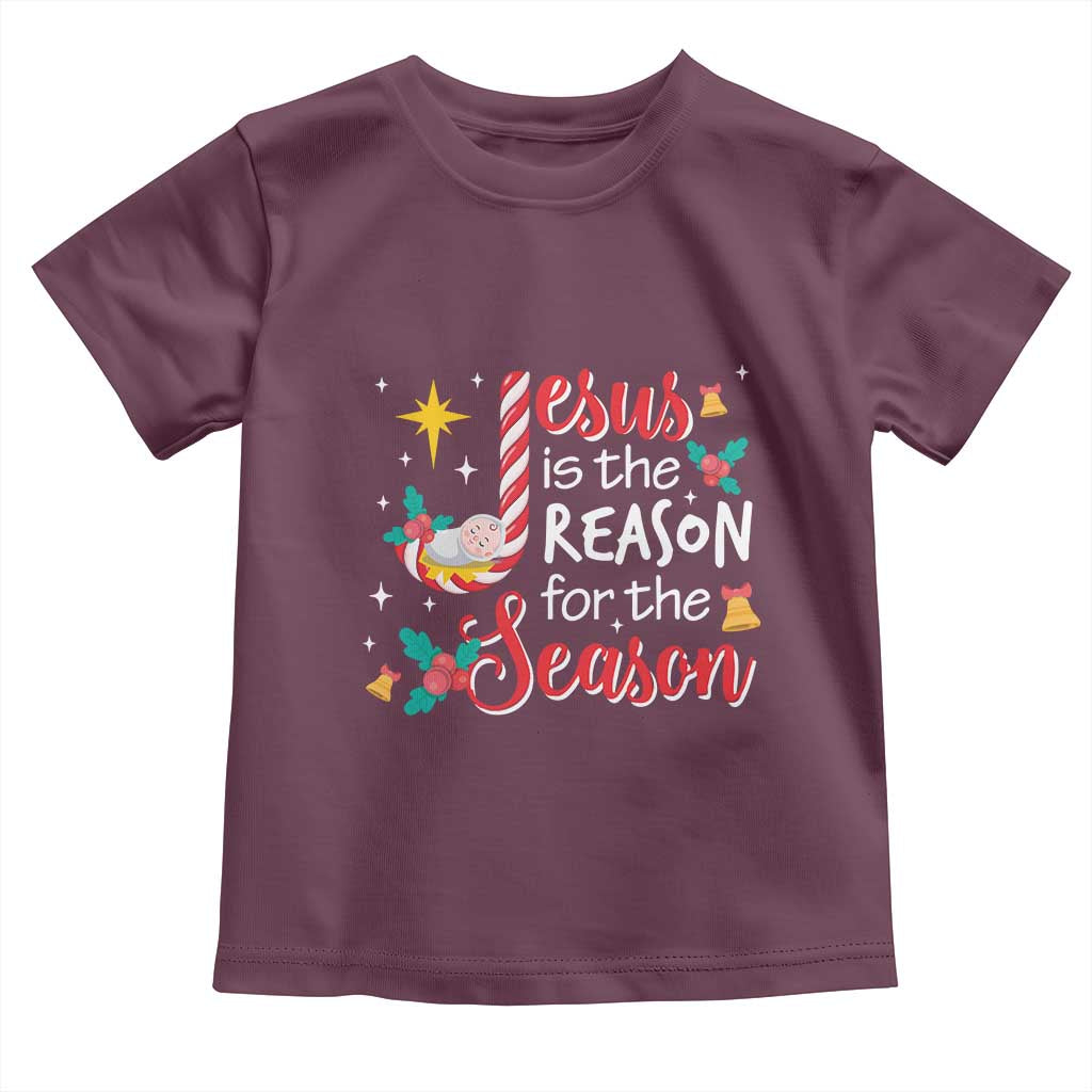 Jesus Is The Reason For The Season Baby Shirt Christmas Jolly Bell TS11 Maroon Print Your Wear