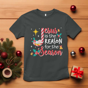 Jesus Is The Reason For The Season T Shirt Christmas Jolly Bell TS11 Dark Heather Print Your Wear