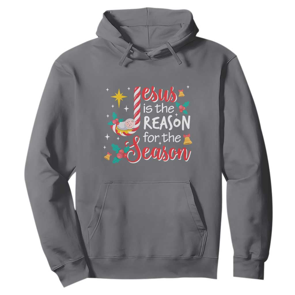 Jesus Is The Reason For The Season Hoodie Christmas Jolly Bell TS11 Charcoal Print Your Wear