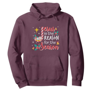 Jesus Is The Reason For The Season Hoodie Christmas Jolly Bell TS11 Maroon Print Your Wear