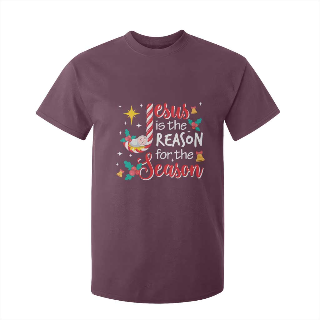 Jesus Is The Reason For The Season T Shirt For Kid Christmas Jolly Bell TS11 Maroon Print Your Wear