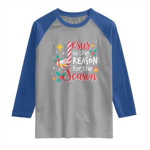 Jesus Is The Reason For The Season Raglan Shirt Christmas Jolly Bell TS11 Sport Gray Royal Print Your Wear