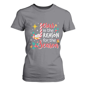 Jesus Is The Reason For The Season T Shirt For Women Christmas Jolly Bell TS11 Charcoal Print Your Wear