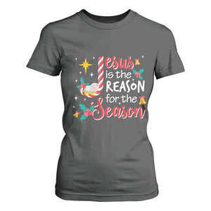 Jesus Is The Reason For The Season T Shirt For Women Christmas Jolly Bell TS11 Dark Heather Print Your Wear