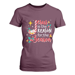 Jesus Is The Reason For The Season T Shirt For Women Christmas Jolly Bell TS11 Maroon Print Your Wear