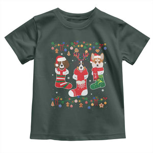 Funny Christmas Dog Owner Baby Shirt Socks Xmas Holiday TS11 Dark Forest Green Print Your Wear