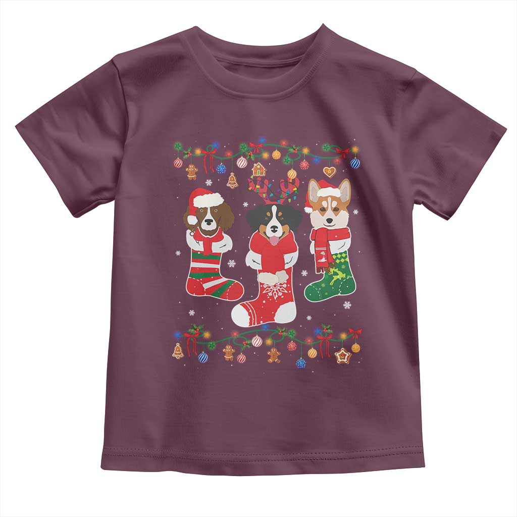 Funny Christmas Dog Owner Baby Shirt Socks Xmas Holiday TS11 Maroon Print Your Wear