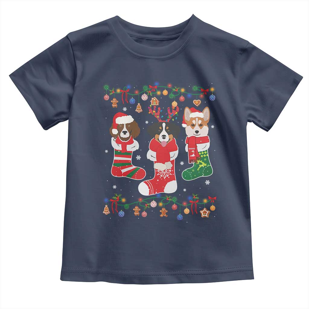 Funny Christmas Dog Owner Baby Shirt Socks Xmas Holiday TS11 Navy Print Your Wear