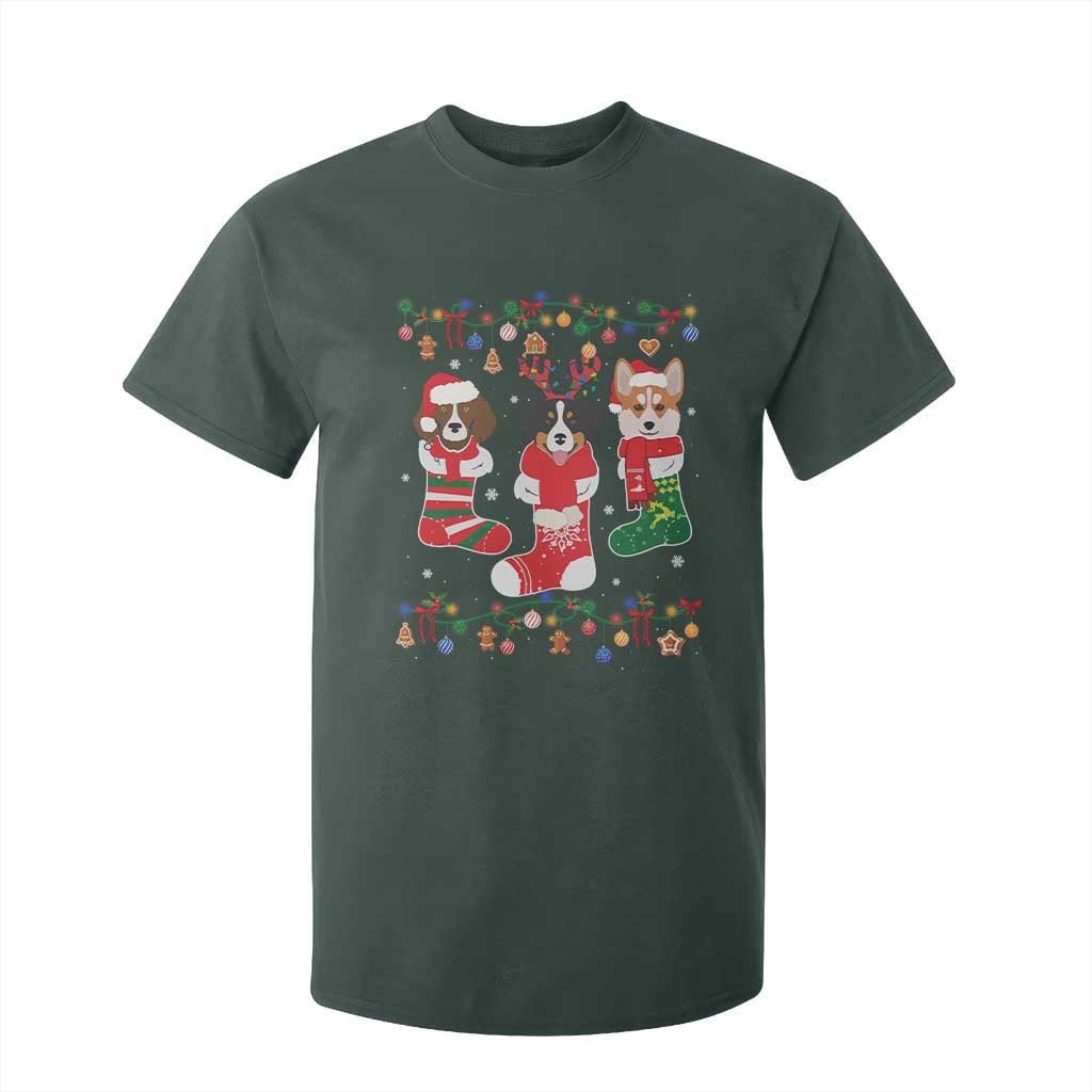 Funny Christmas Dog Owner T Shirt For Kid Socks Xmas Holiday TS11 Dark Forest Green Print Your Wear