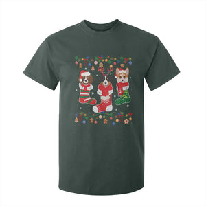Funny Christmas Dog Owner T Shirt For Kid Socks Xmas Holiday TS11 Dark Forest Green Print Your Wear