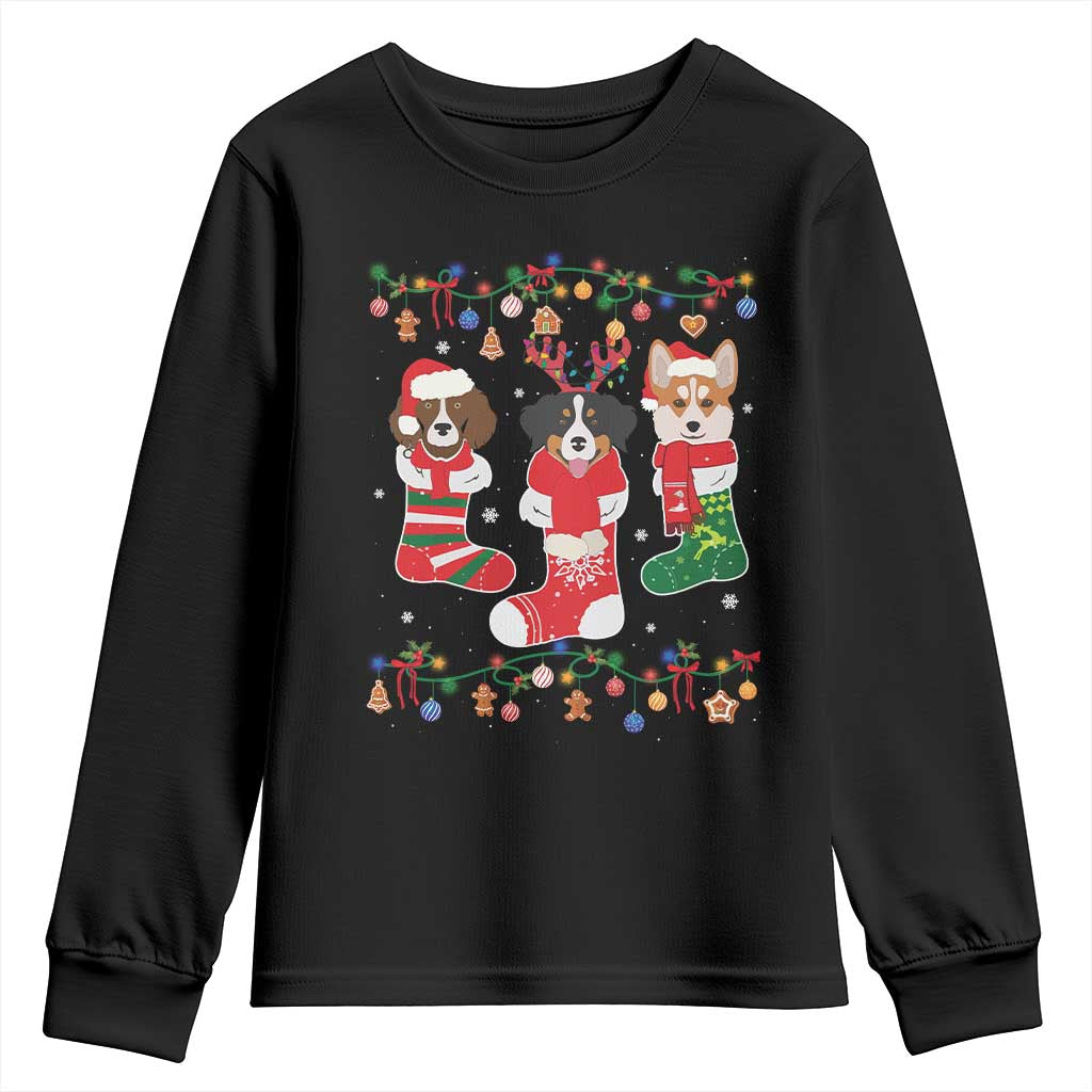Funny Christmas Dog Owner Youth Sweatshirt Socks Xmas Holiday TS11 Black Print Your Wear