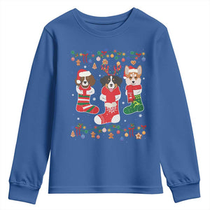 Funny Christmas Dog Owner Youth Sweatshirt Socks Xmas Holiday TS11 Royal Blue Print Your Wear