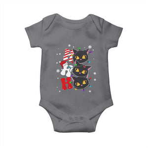 Funny Christmas Black Cat Triple Ho Baby Onesie TS11 Charcoal Print Your Wear