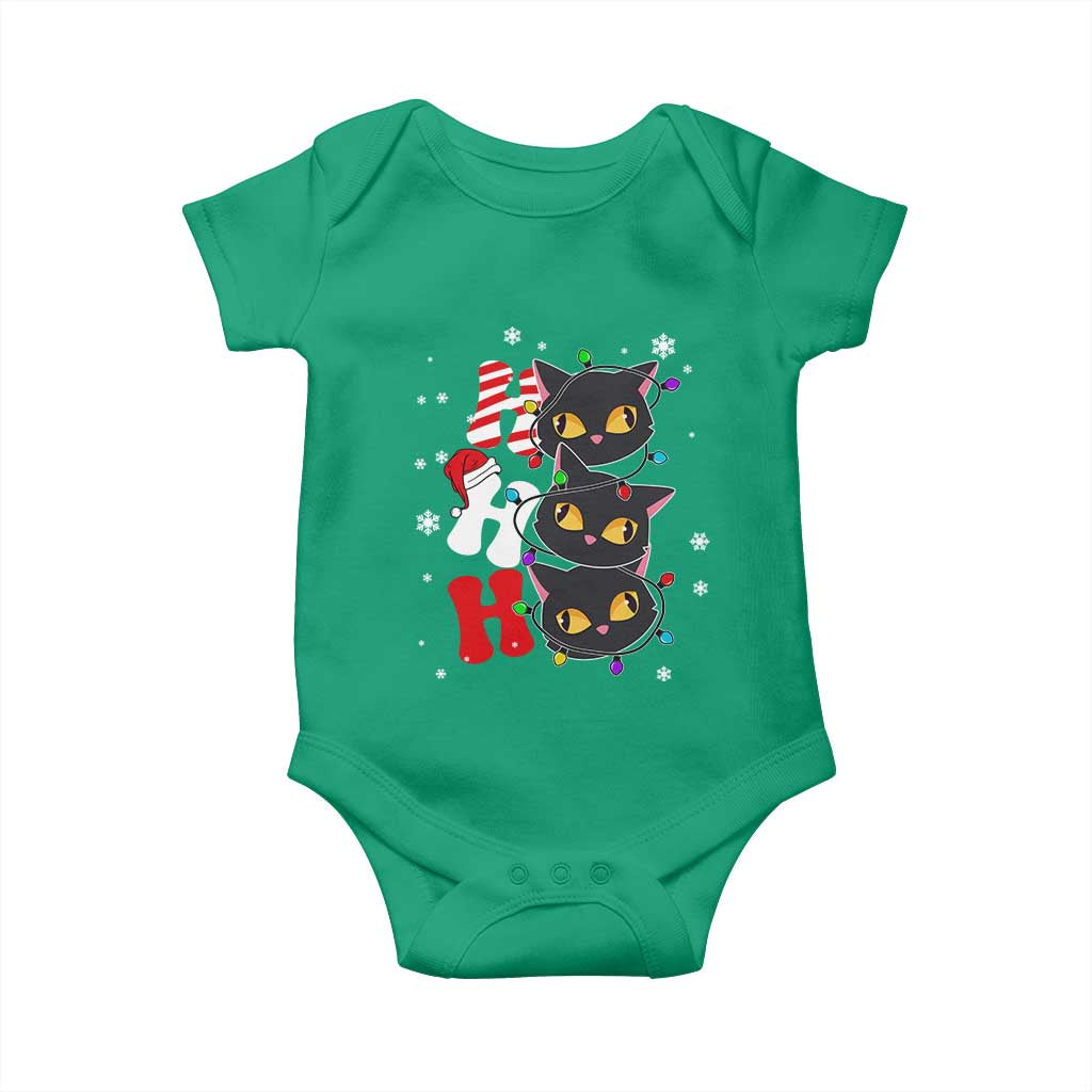 Funny Christmas Black Cat Triple Ho Baby Onesie TS11 Irish Green Print Your Wear