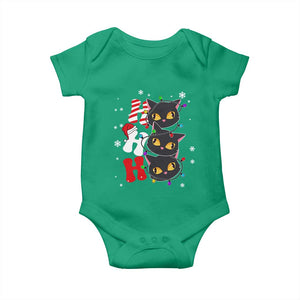Funny Christmas Black Cat Triple Ho Baby Onesie TS11 Irish Green Print Your Wear