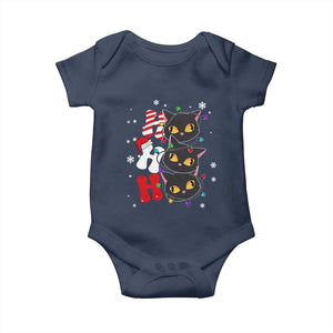 Funny Christmas Black Cat Triple Ho Baby Onesie TS11 Navy Print Your Wear