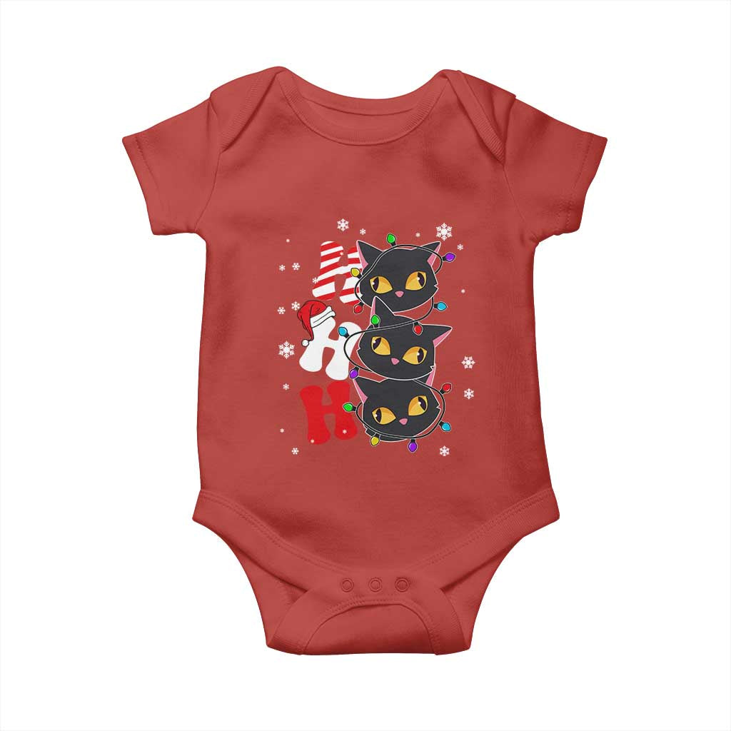 Funny Christmas Black Cat Triple Ho Baby Onesie TS11 Red Print Your Wear