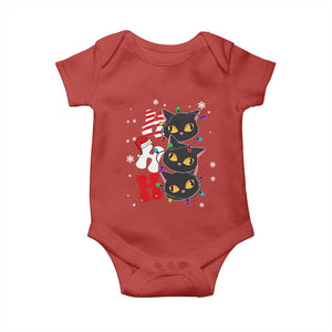 Funny Christmas Black Cat Triple Ho Baby Onesie TS11 Red Print Your Wear