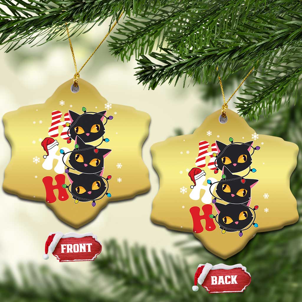 Funny Xmas Black Cat Triple Ho Christmas Ornament TS11 Snow Flake Gold Print Your Wear