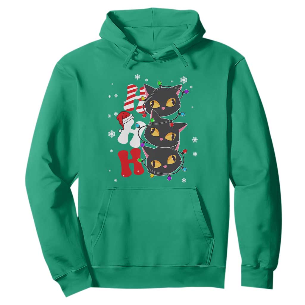 Funny Christmas Black Cat Triple Ho Hoodie TS11 Irish Green Print Your Wear