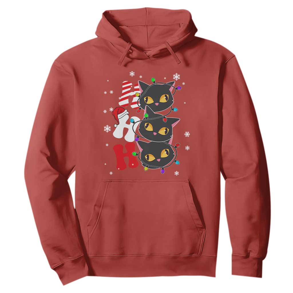 Funny Christmas Black Cat Triple Ho Hoodie TS11 Red Print Your Wear