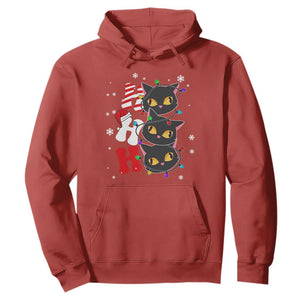 Funny Christmas Black Cat Triple Ho Hoodie TS11 Red Print Your Wear