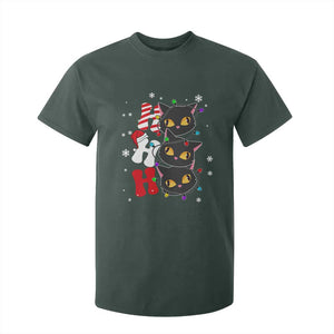 Funny Christmas Black Cat Triple Ho T Shirt For Kid TS11 Dark Forest Green Print Your Wear