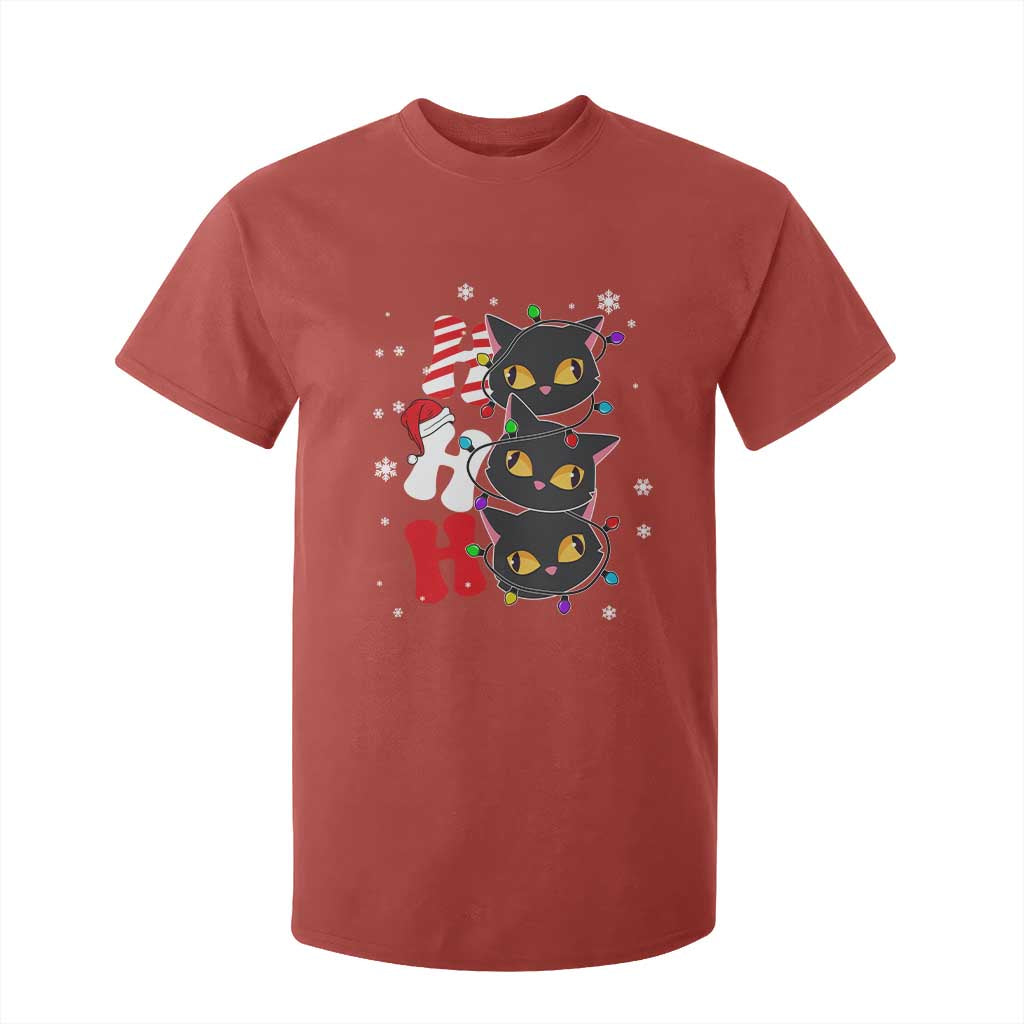 Funny Christmas Black Cat Triple Ho T Shirt For Kid TS11 Red Print Your Wear