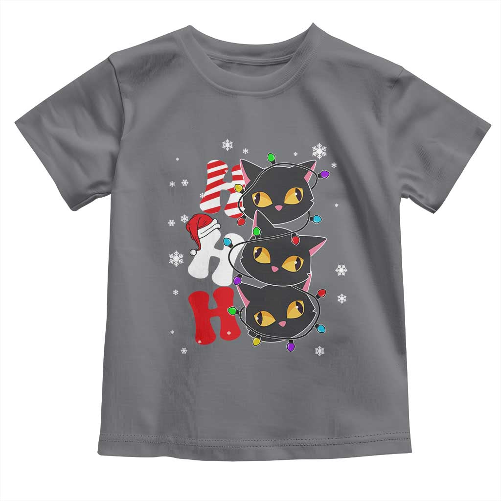 Funny Christmas Black Cat Triple Ho Toddler T Shirt TS11 Charcoal Print Your Wear