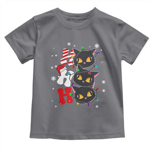 Funny Christmas Black Cat Triple Ho Toddler T Shirt TS11 Charcoal Print Your Wear