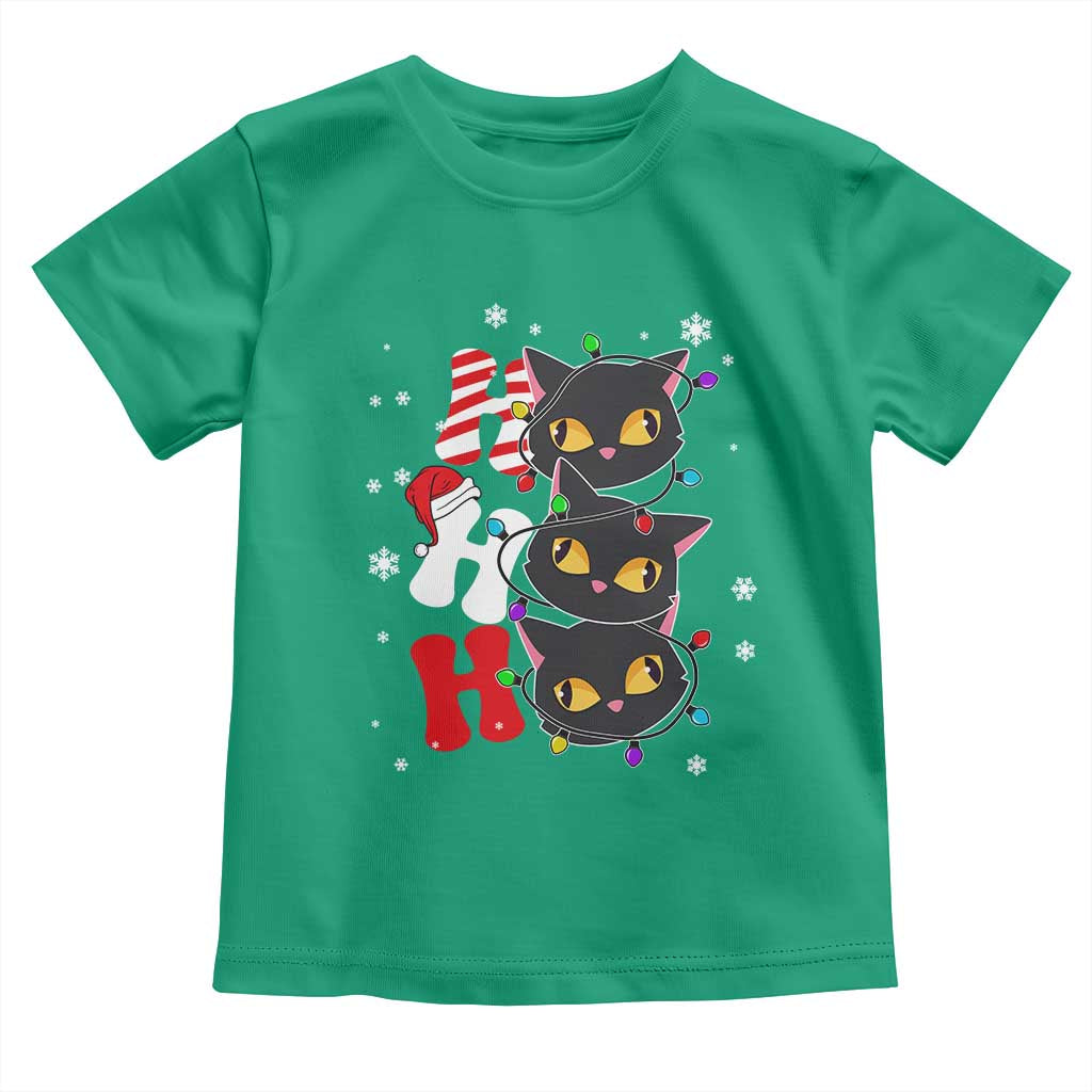 Funny Christmas Black Cat Triple Ho Toddler T Shirt TS11 Irish Green Print Your Wear