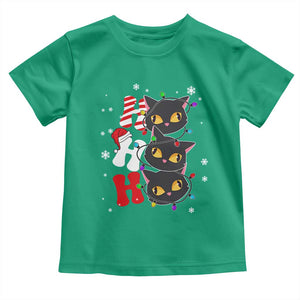 Funny Christmas Black Cat Triple Ho Toddler T Shirt TS11 Irish Green Print Your Wear